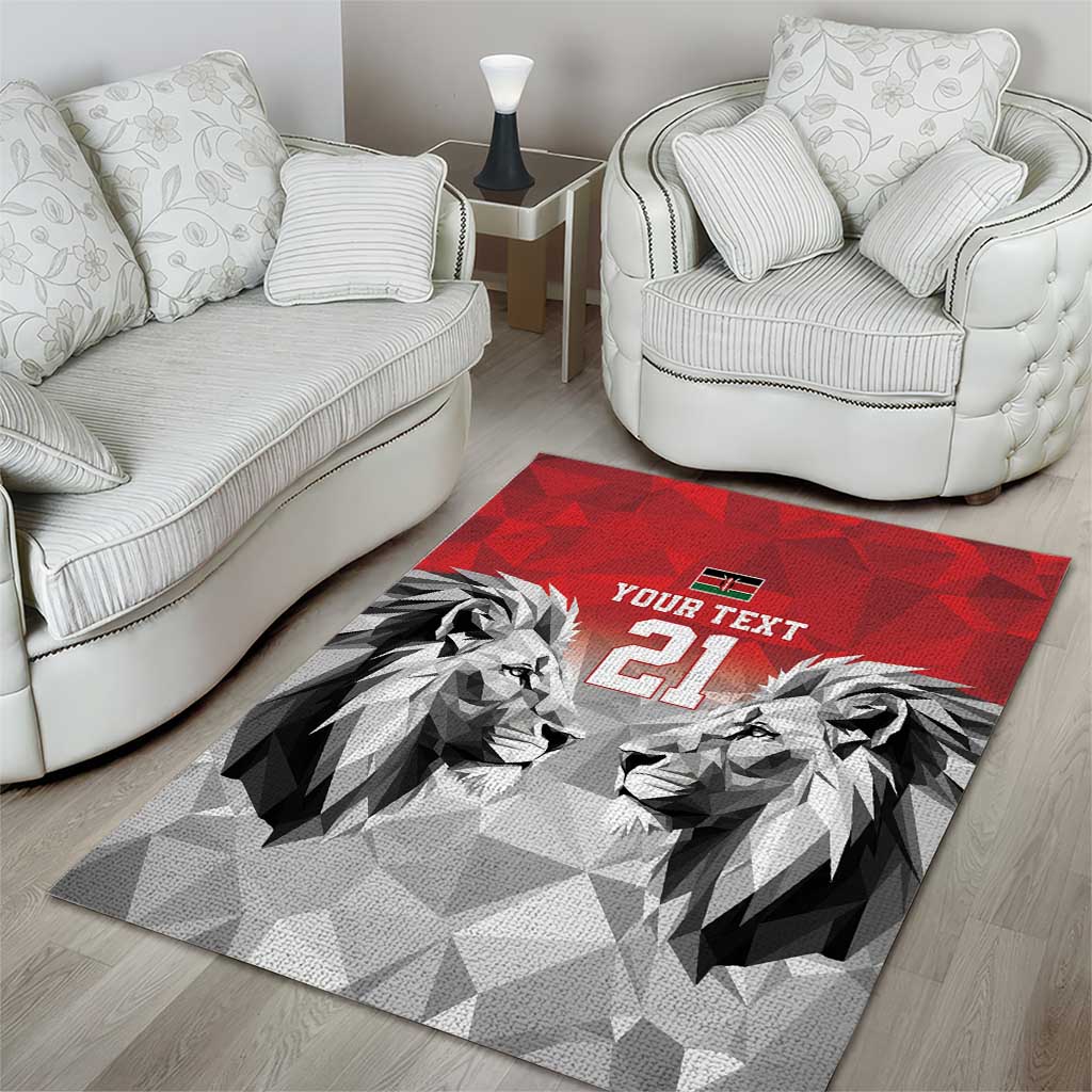 Custom Rugby Africa Kenya Area Rug Red Kenyan 22-23 Motif LT9