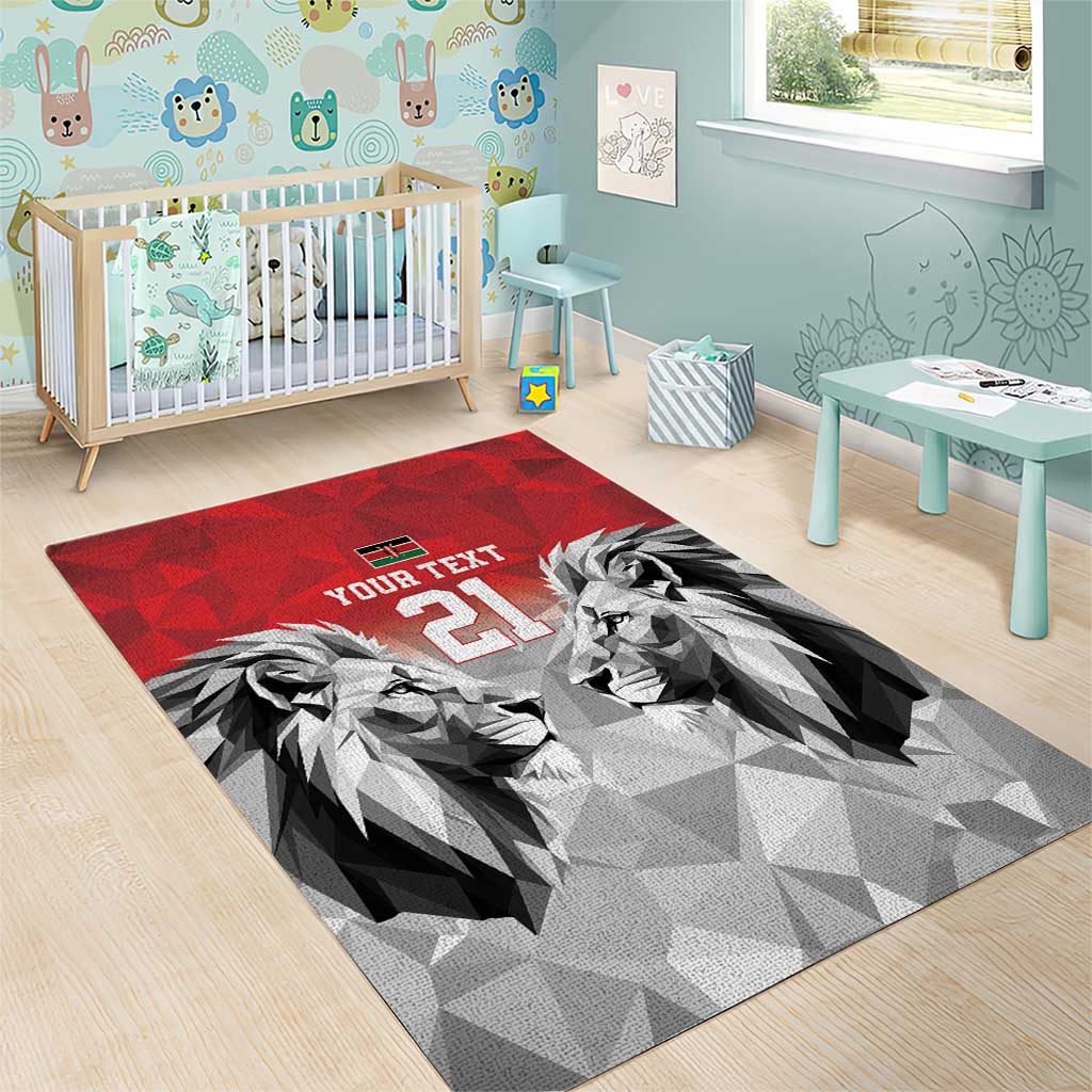 Custom Rugby Africa Kenya Area Rug Red Kenyan 22-23 Motif LT9