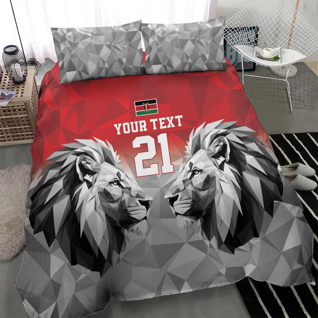 Custom Rugby Africa Kenya Bedding Set Red Kenyan 22-23 Motif LT9