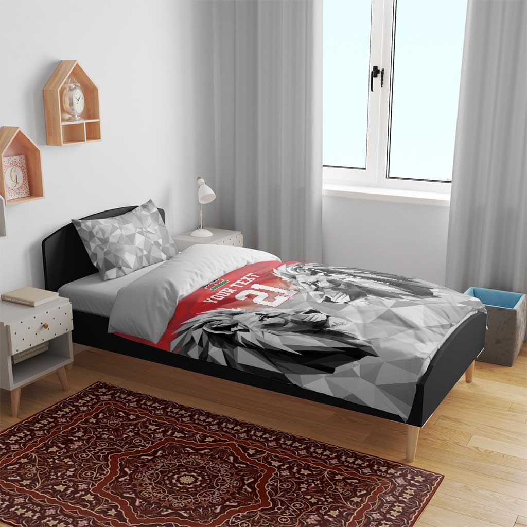 Custom Rugby Africa Kenya Bedding Set Red Kenyan 22-23 Motif LT9