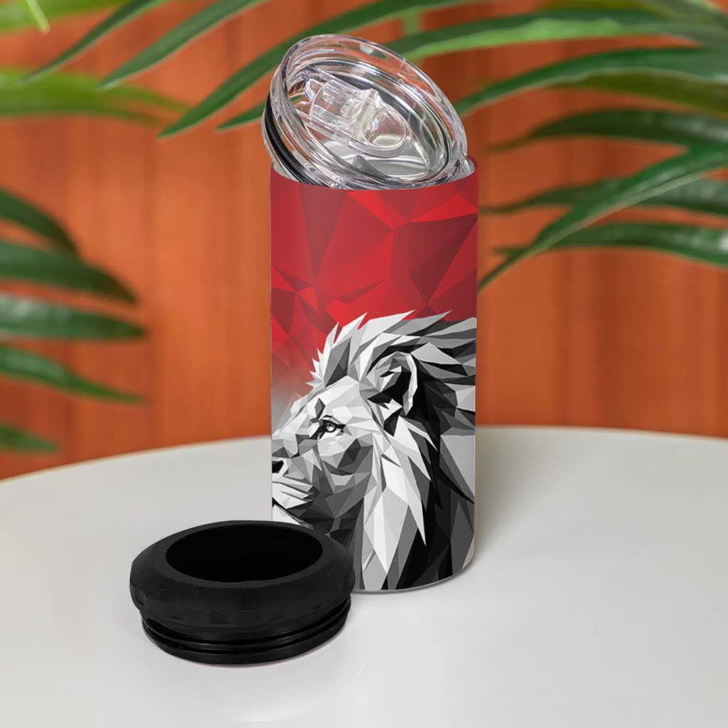 Custom Rugby Africa Kenya 4 in 1 Can Cooler Tumbler Red Kenyan 22-23 Motif LT9