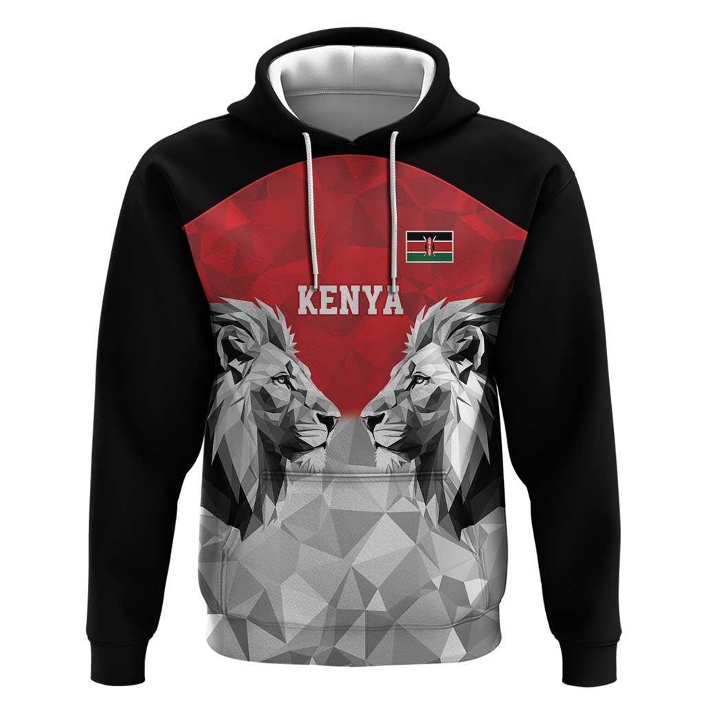 Kenya Rugby Custom Hoodie Red Kenyan 22-23 Motif LT9