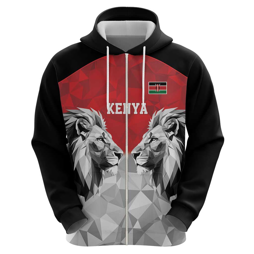 Kenya Rugby Custom Hoodie Red Kenyan 22-23 Motif LT9