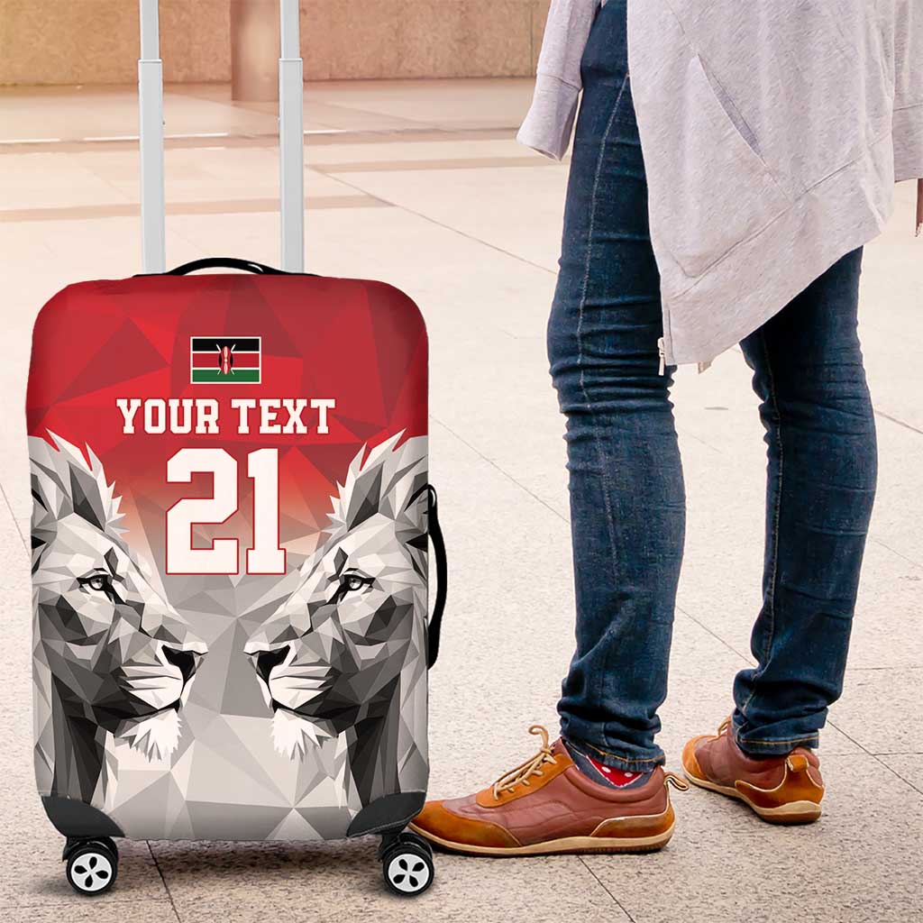 Kenya Rugby Custom Luggage Cover Red Kenyan 22-23 Motif LT9