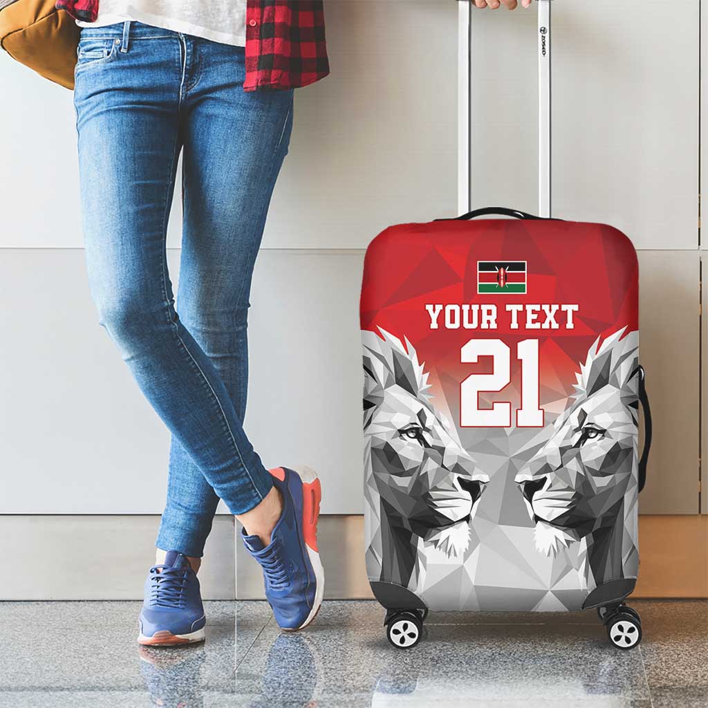 Kenya Rugby Custom Luggage Cover Red Kenyan 22-23 Motif LT9