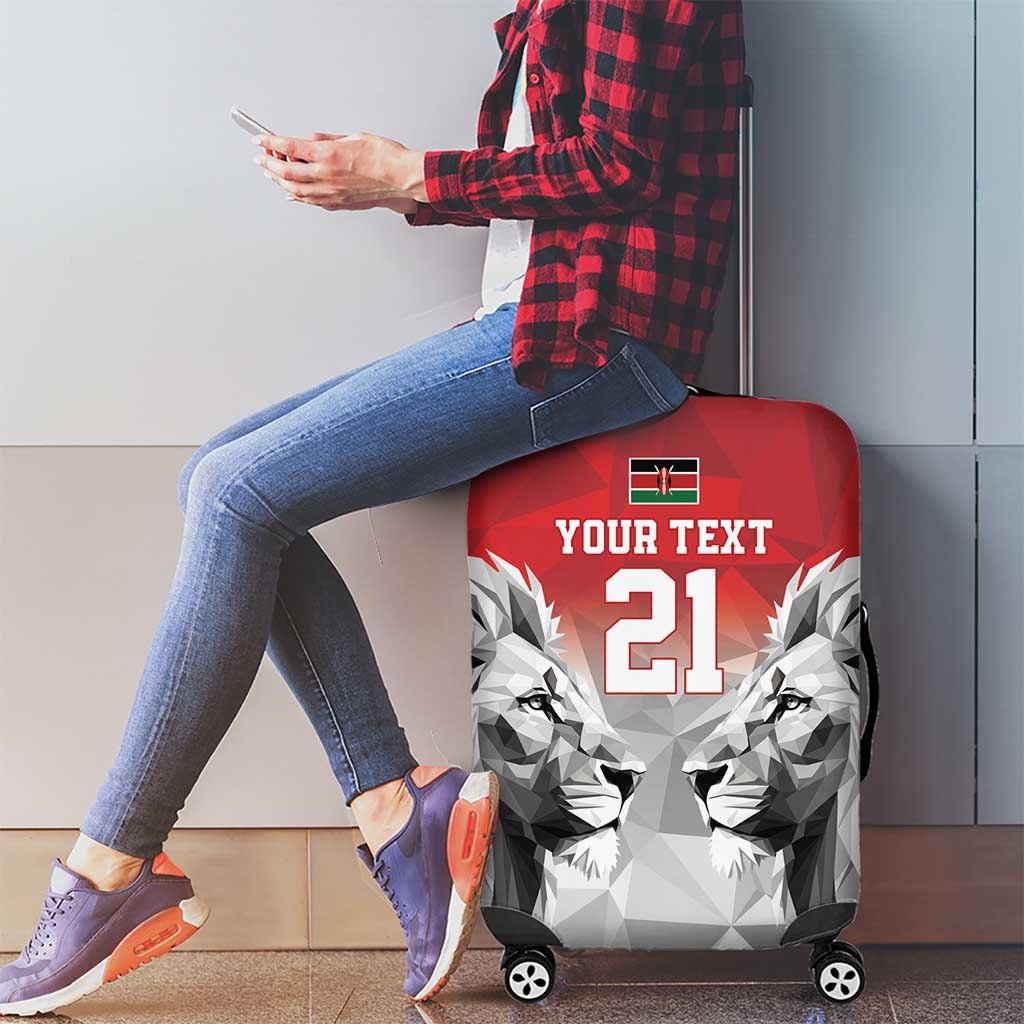 Kenya Rugby Custom Luggage Cover Red Kenyan 22-23 Motif LT9