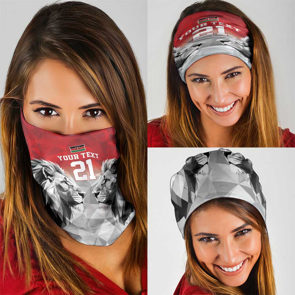 Kenya Rugby Custom Neck Gaiter Red Kenyan 22-23 Motif LT9