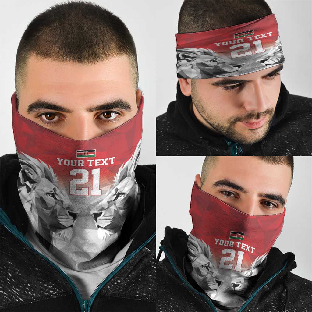 Kenya Rugby Custom Neck Gaiter Red Kenyan 22-23 Motif LT9