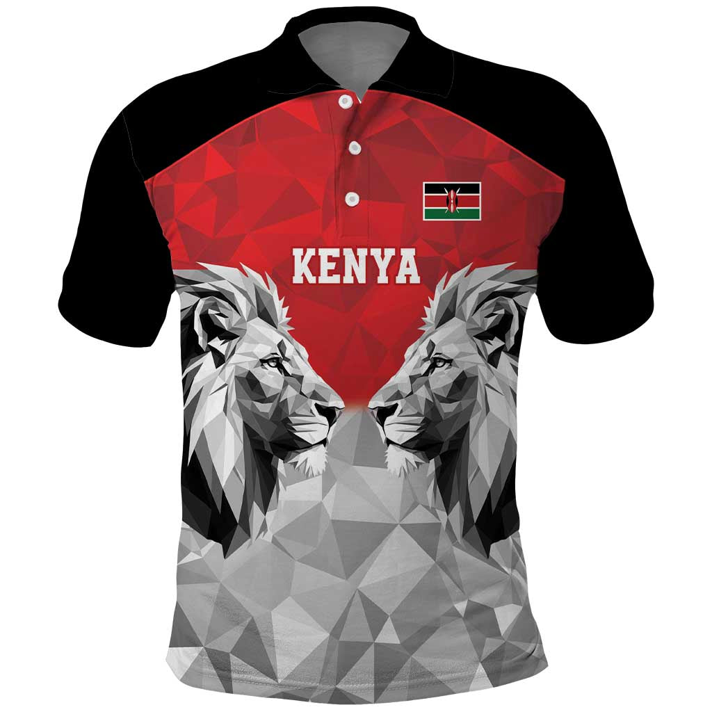 Kenya Rugby Custom Polo Shirt Red Kenyan 22-23 Motif LT9