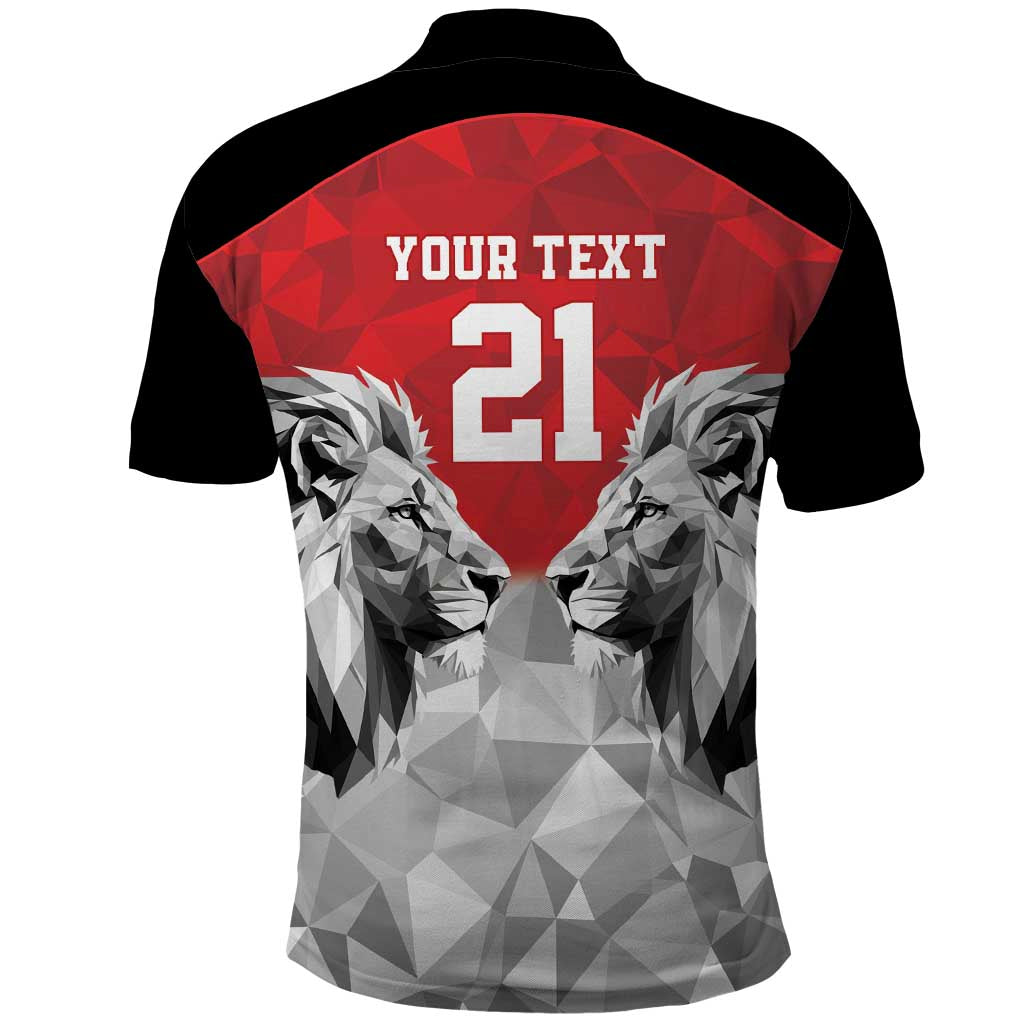 Kenya Rugby Custom Polo Shirt Red Kenyan 22-23 Motif LT9