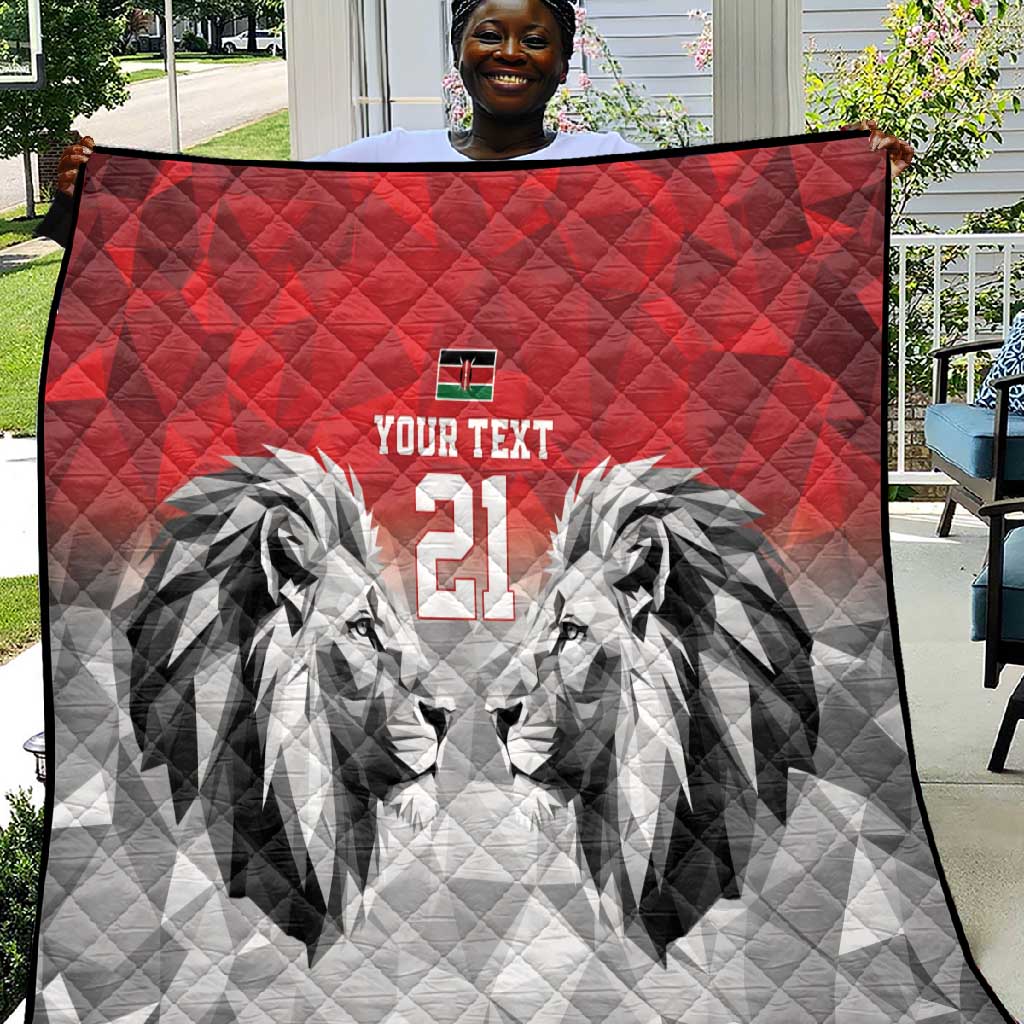 Custom Rugby Africa Kenya Quilt Red Kenyan 22-23 Motif LT9