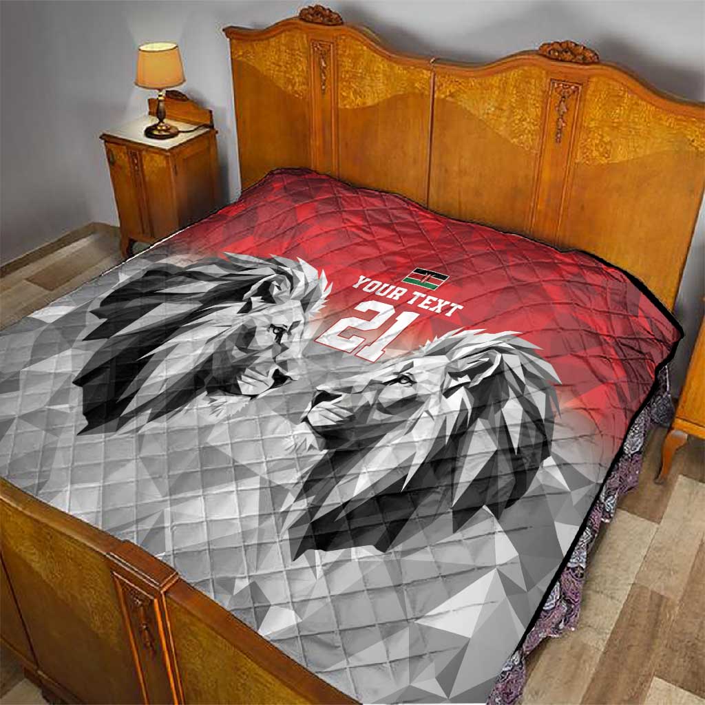 Custom Rugby Africa Kenya Quilt Red Kenyan 22-23 Motif LT9