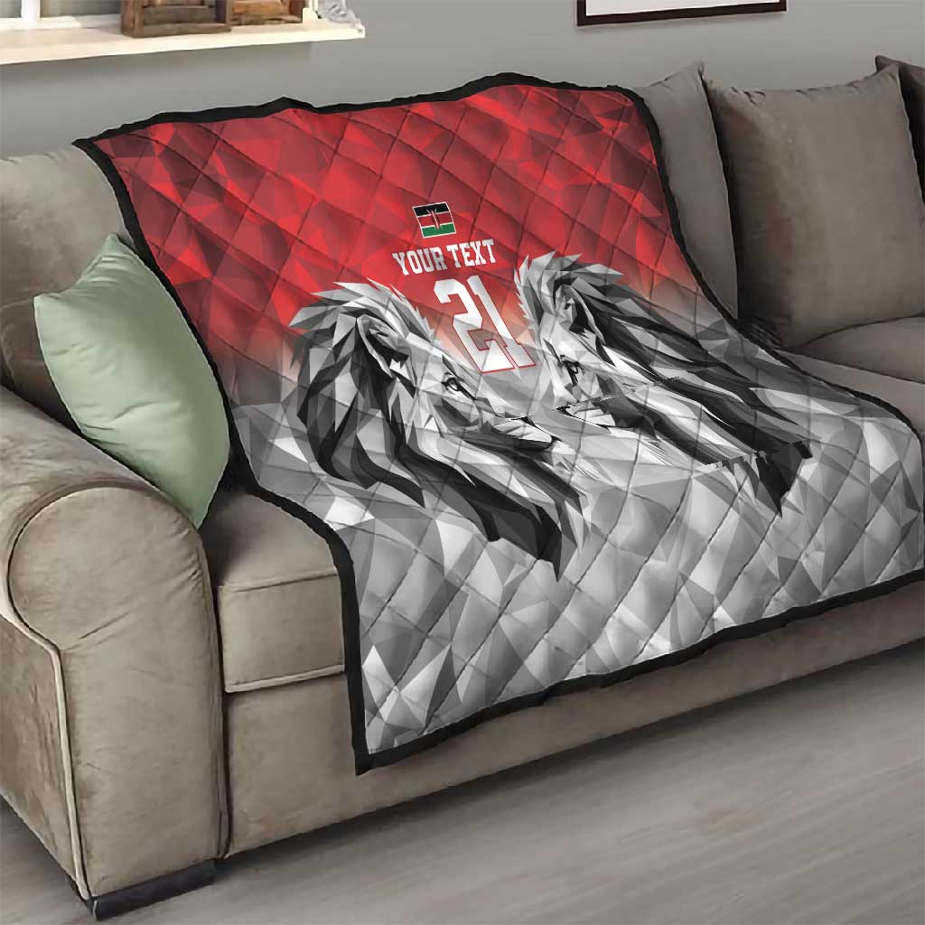 Custom Rugby Africa Kenya Quilt Red Kenyan 22-23 Motif LT9