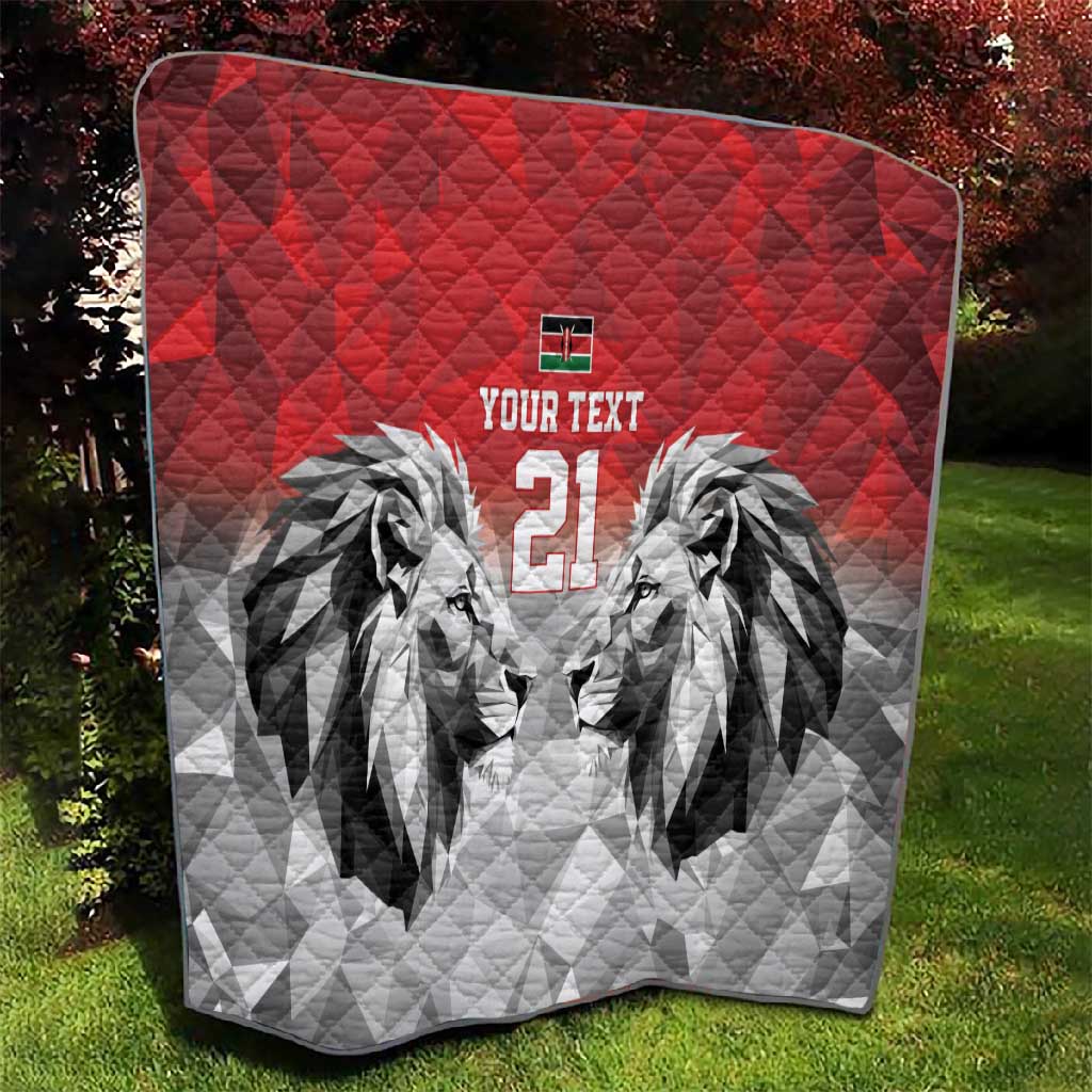 Custom Rugby Africa Kenya Quilt Red Kenyan 22-23 Motif LT9
