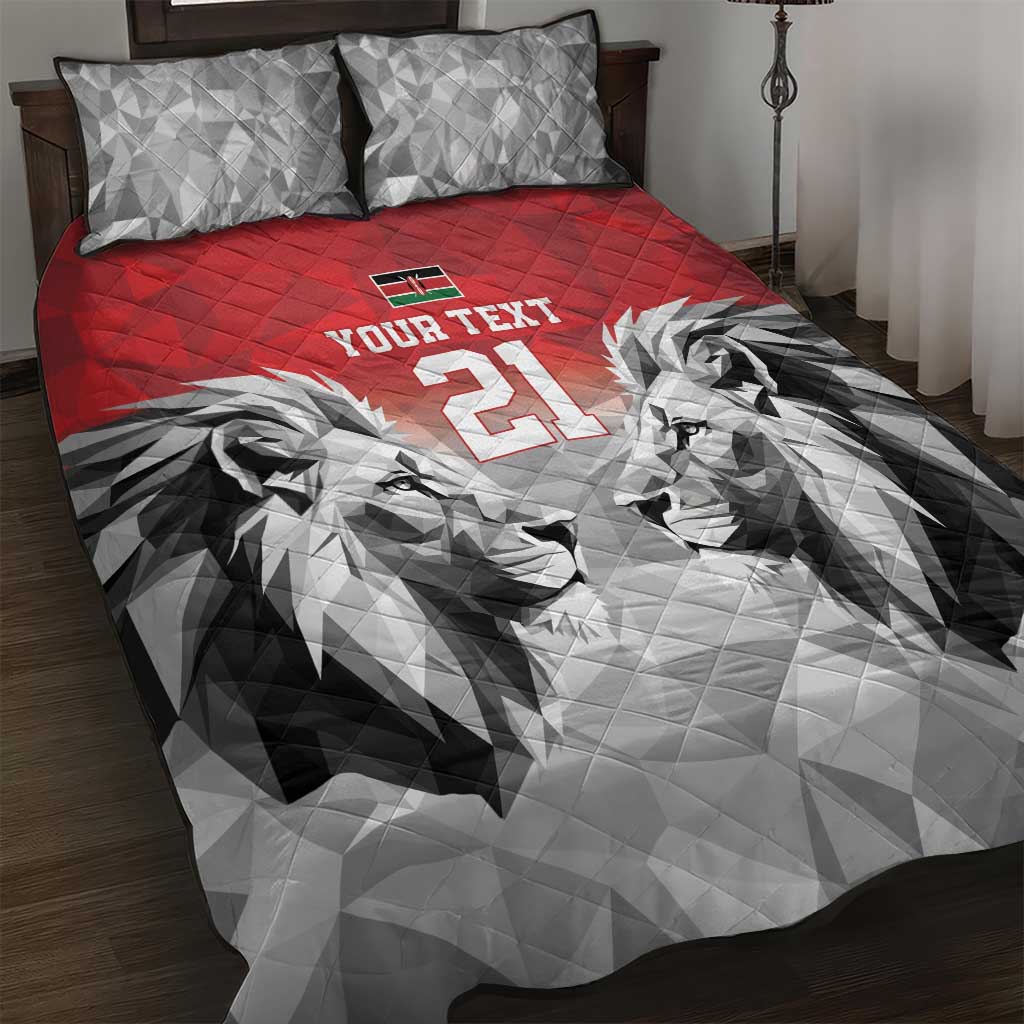 Custom Rugby Africa Kenya Quilt Bed Set Red Kenyan 22-23 Motif LT9