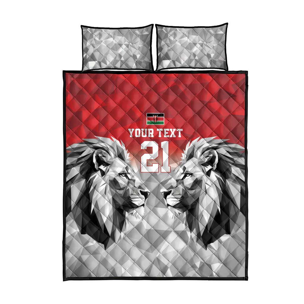 Custom Rugby Africa Kenya Quilt Bed Set Red Kenyan 22-23 Motif LT9
