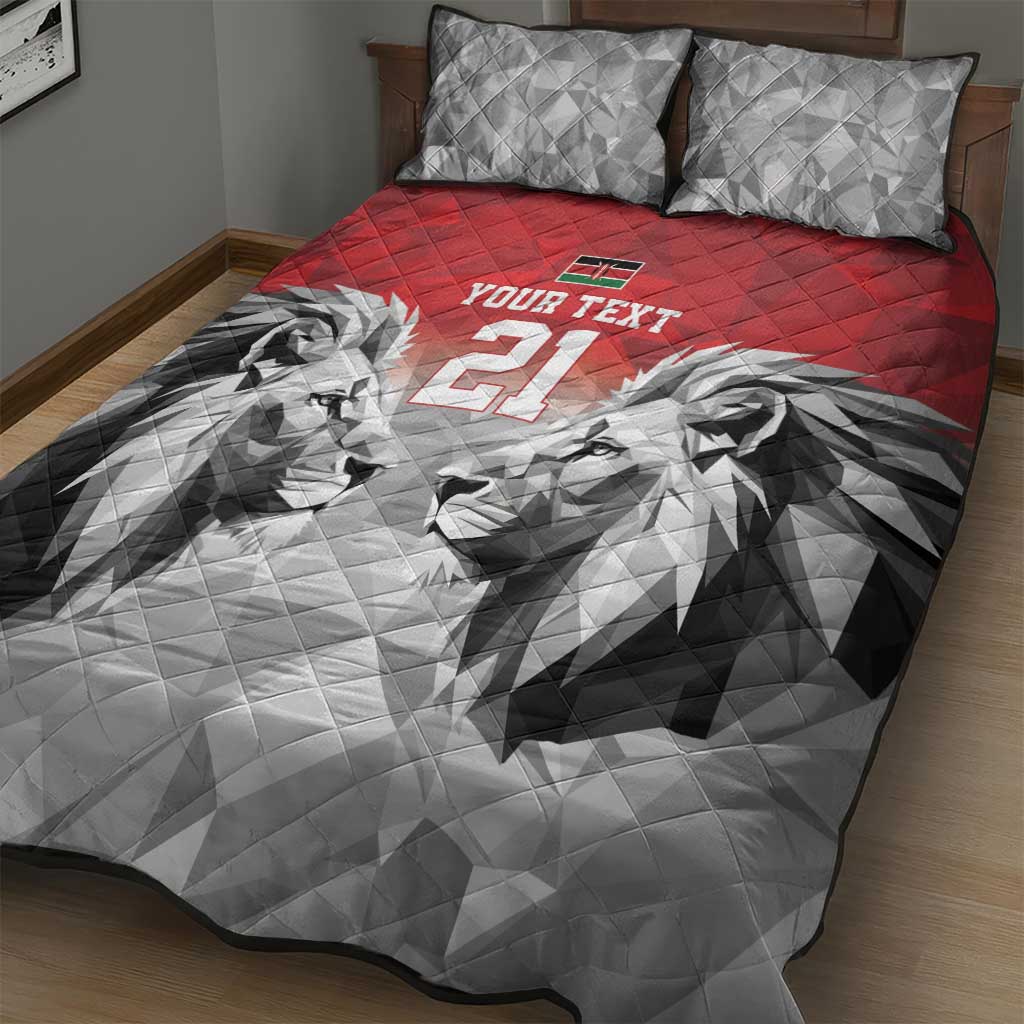 Custom Rugby Africa Kenya Quilt Bed Set Red Kenyan 22-23 Motif LT9