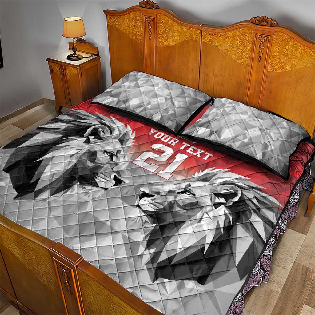 Custom Rugby Africa Kenya Quilt Bed Set Red Kenyan 22-23 Motif LT9