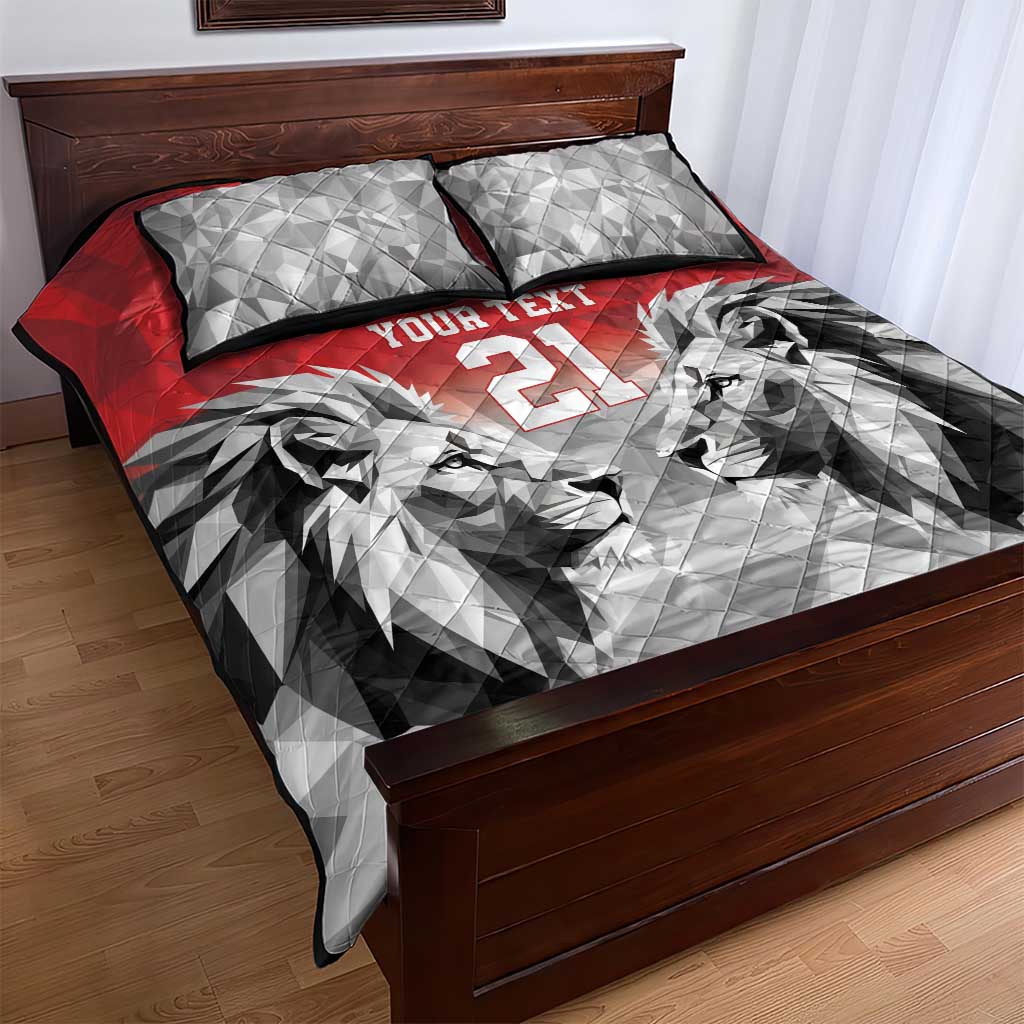 Custom Rugby Africa Kenya Quilt Bed Set Red Kenyan 22-23 Motif LT9