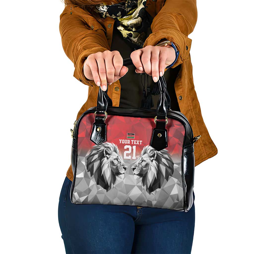 Kenya Rugby Custom Shoulder Handbag Red Kenyan 22-23 Motif LT9