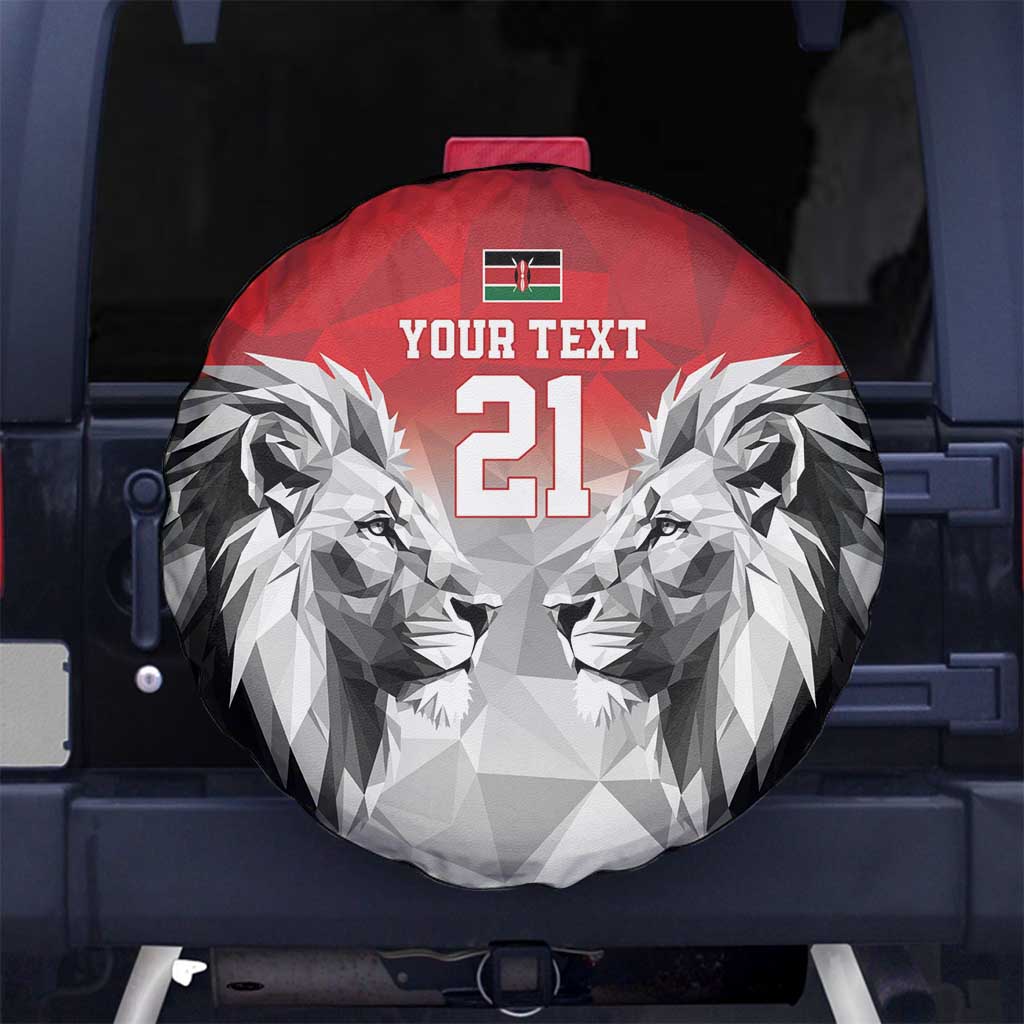 Kenya Rugby Custom Spare Tire Cover Red Kenyan 22-23 Motif LT9