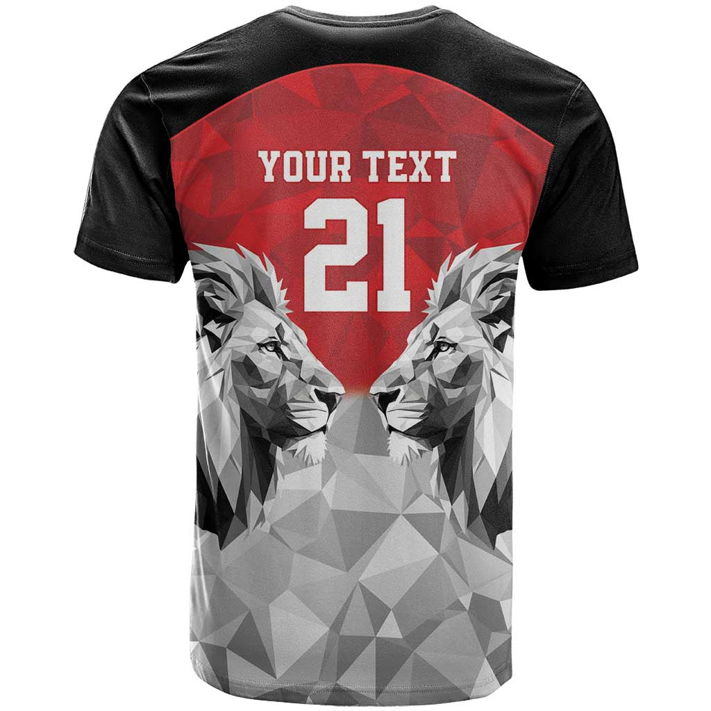 Custom Rugby Africa Kenya T shirt Red Kenyan 22-23 Motif LT9