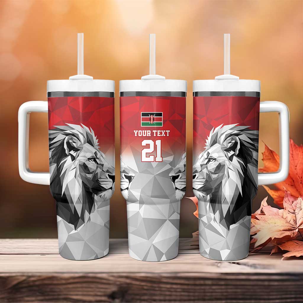 Custom Rugby Africa Kenya Tumbler With Handle Red Kenyan 22-23 Motif LT9
