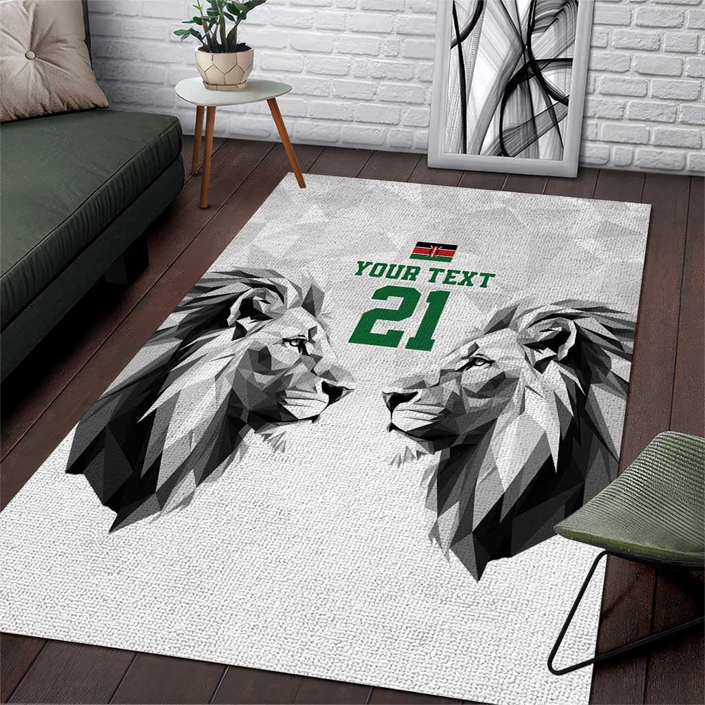 Custom Rugby Africa Kenya Area Rug White Kenyan 22-23 Motif LT9