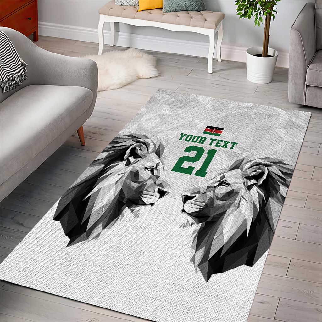 Custom Rugby Africa Kenya Area Rug White Kenyan 22-23 Motif LT9