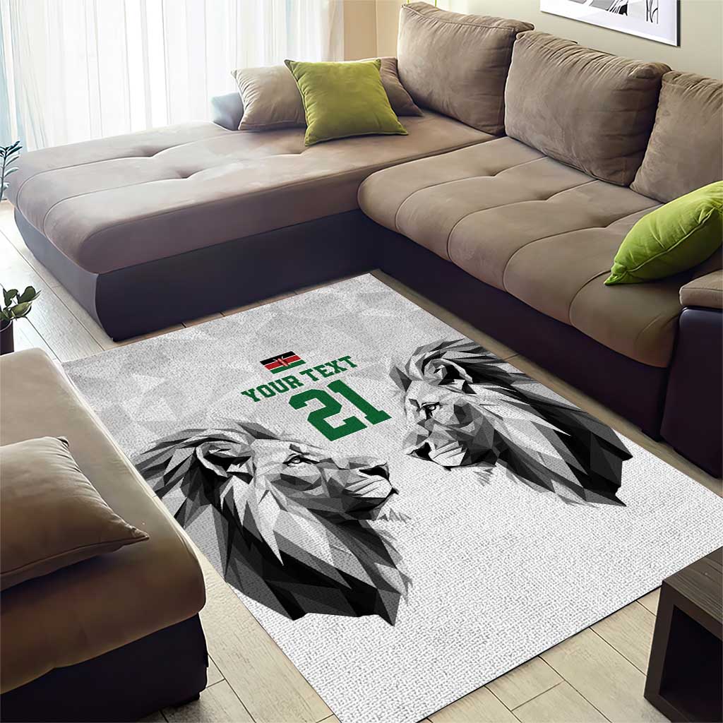 Custom Rugby Africa Kenya Area Rug White Kenyan 22-23 Motif LT9