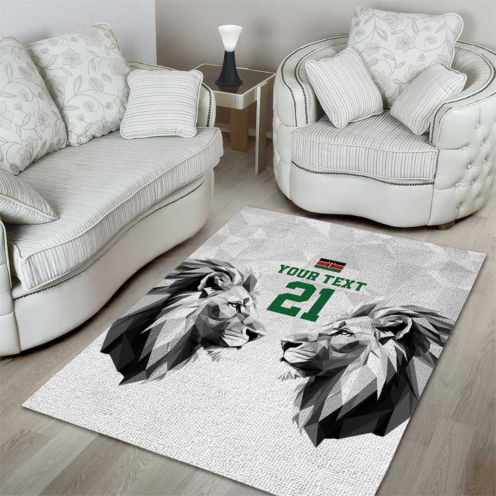 Custom Rugby Africa Kenya Area Rug White Kenyan 22-23 Motif LT9