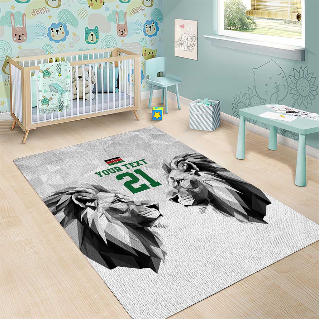 Custom Rugby Africa Kenya Area Rug White Kenyan 22-23 Motif LT9