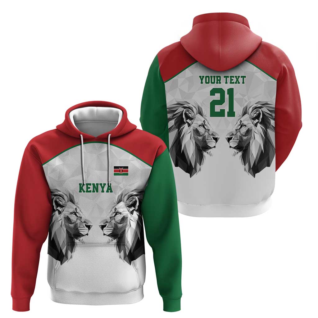 Kenya Rugby Custom Hoodie White Kenyan 22-23 Motif LT9