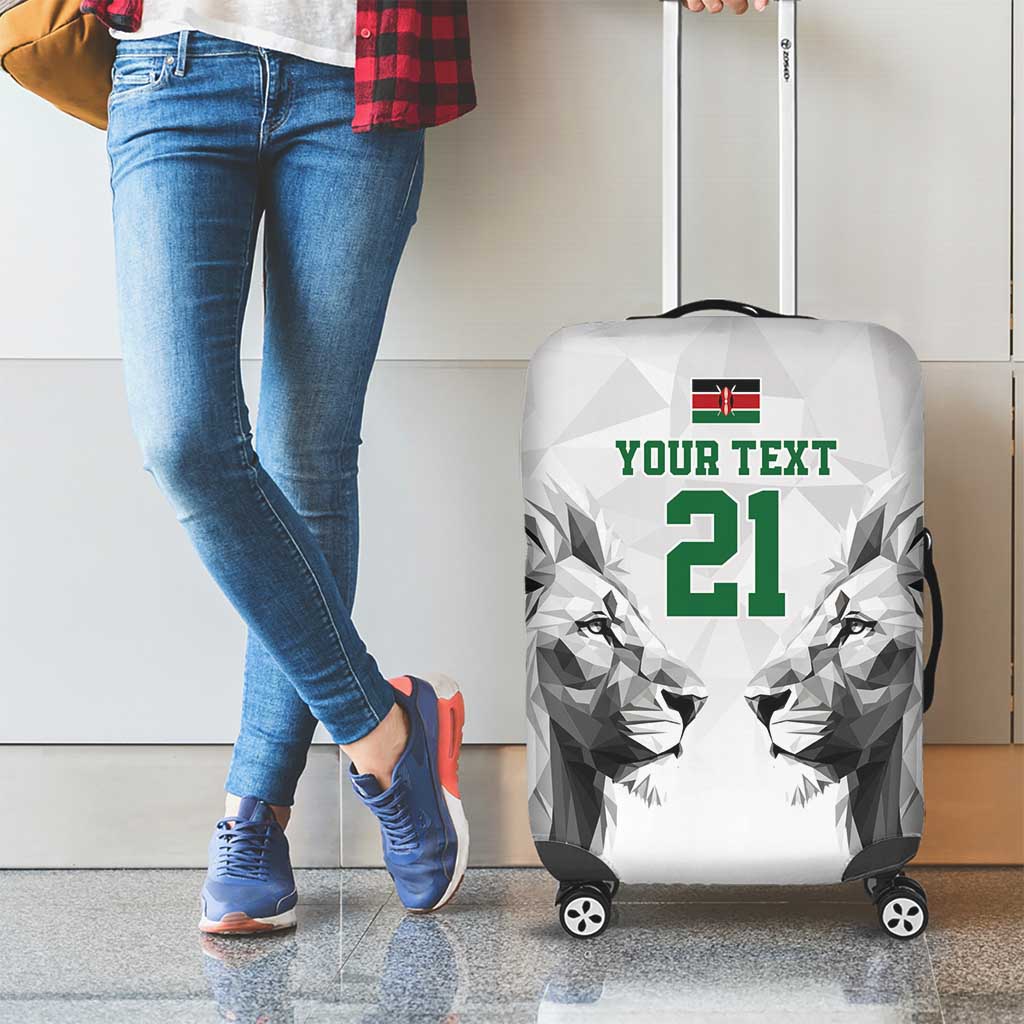 Kenya Rugby Custom Luggage Cover White Kenyan 22-23 Motif LT9