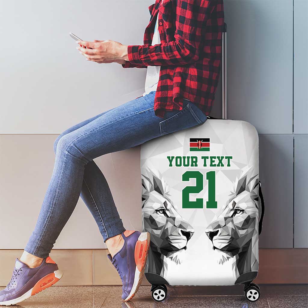 Kenya Rugby Custom Luggage Cover White Kenyan 22-23 Motif LT9