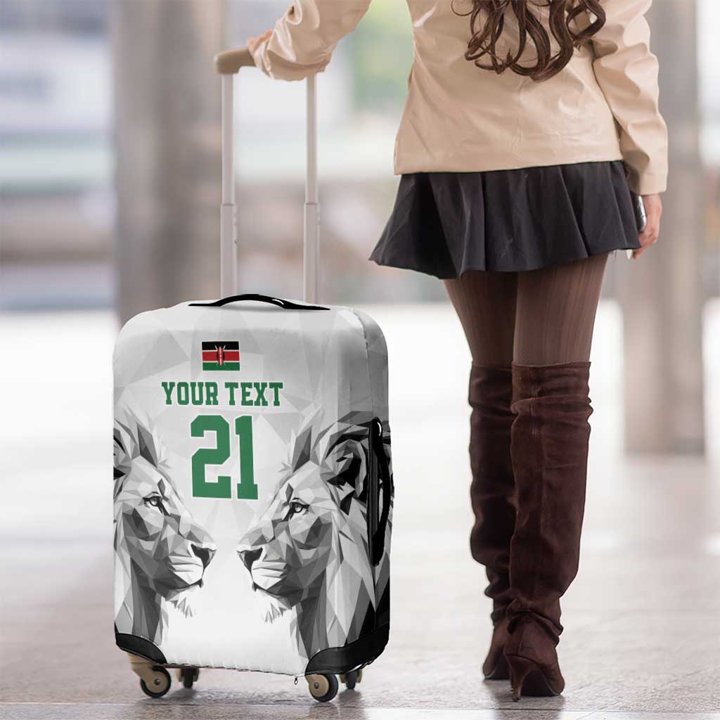 Kenya Rugby Custom Luggage Cover White Kenyan 22-23 Motif LT9