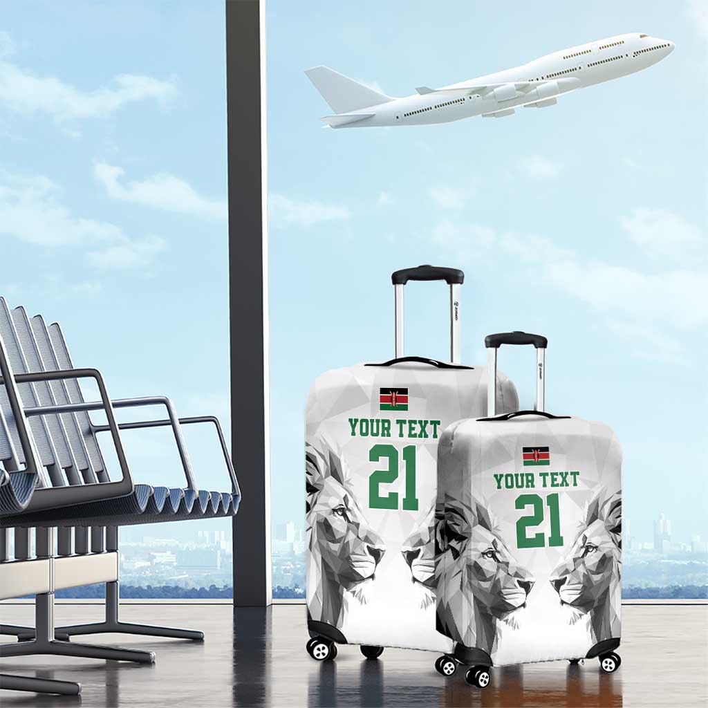 Kenya Rugby Custom Luggage Cover White Kenyan 22-23 Motif LT9