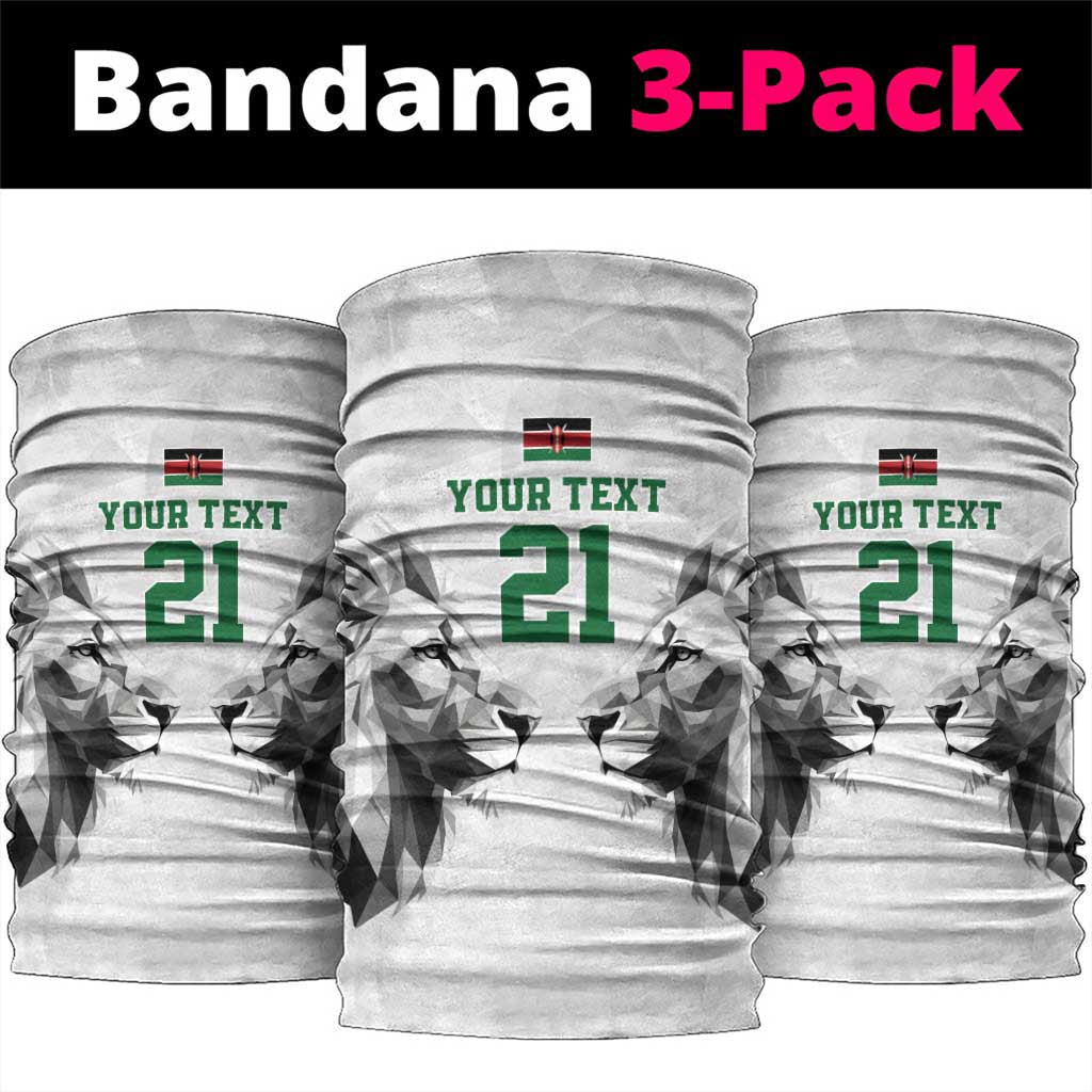 Kenya Rugby Custom Neck Gaiter White Kenyan 22-23 Motif LT9
