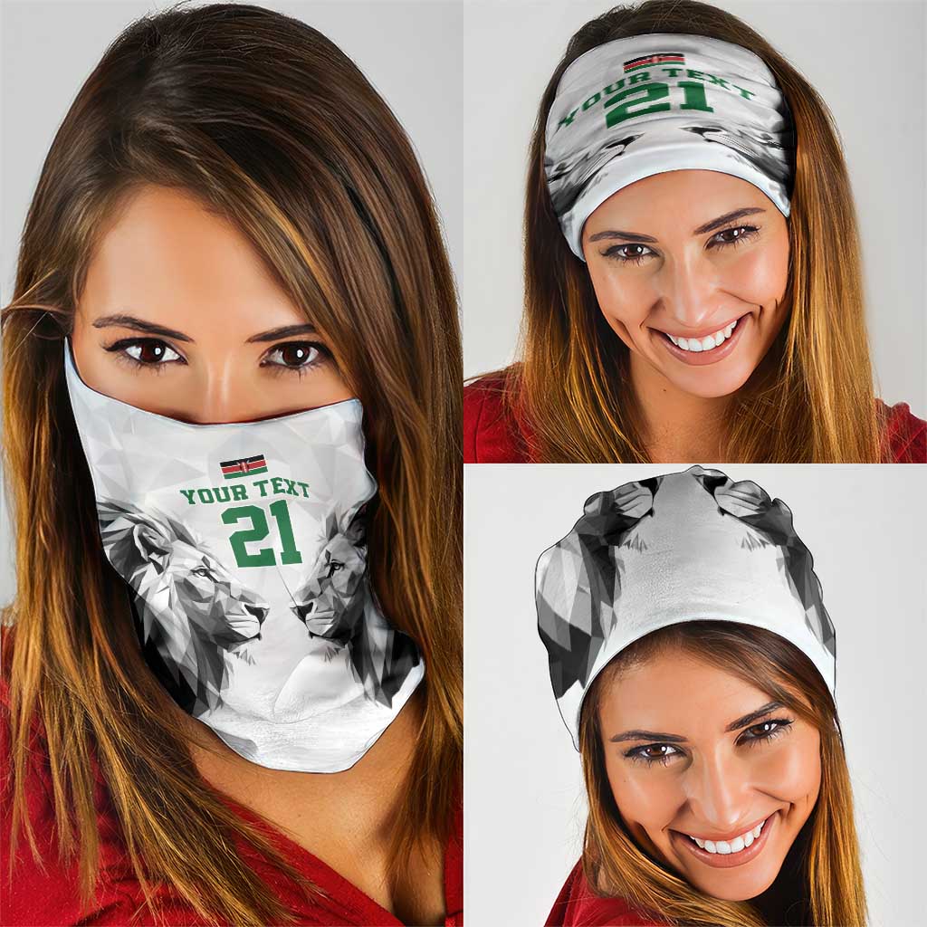 Kenya Rugby Custom Neck Gaiter White Kenyan 22-23 Motif LT9