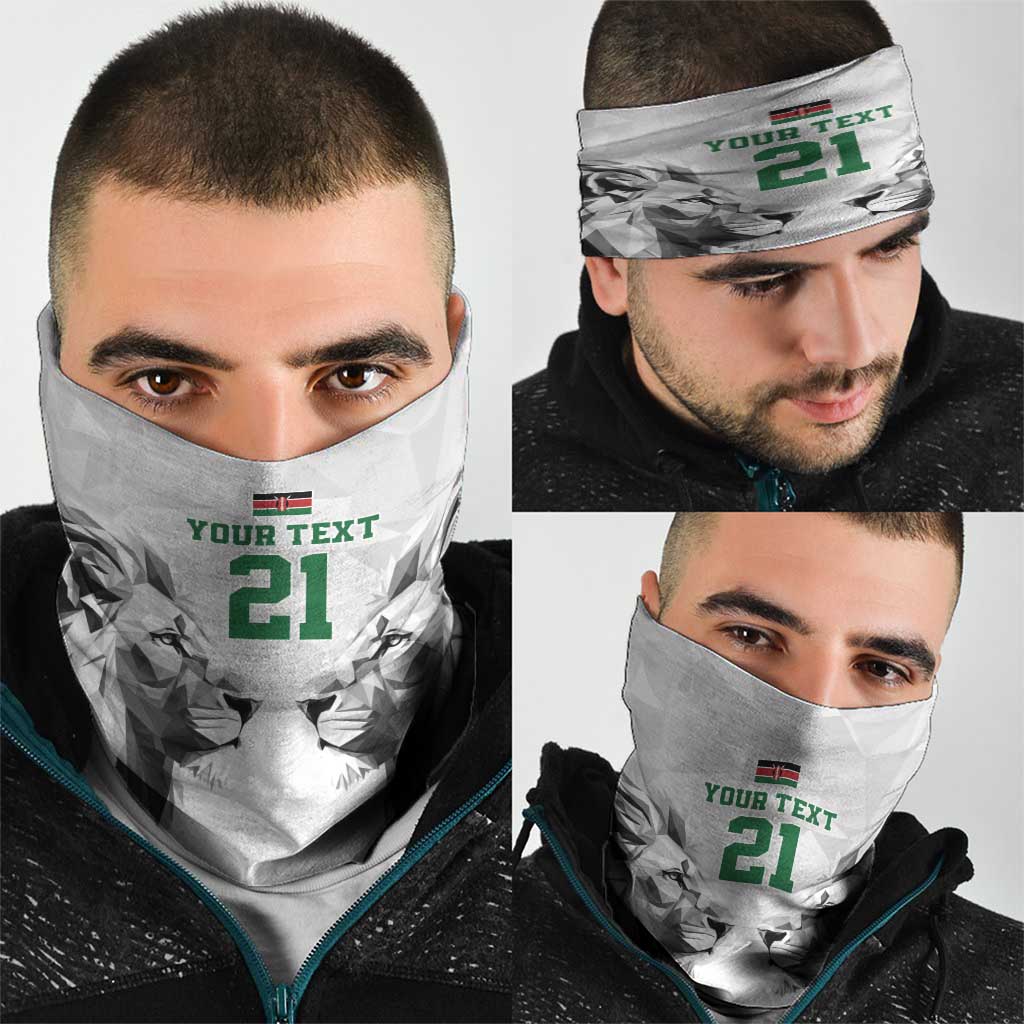 Kenya Rugby Custom Neck Gaiter White Kenyan 22-23 Motif LT9