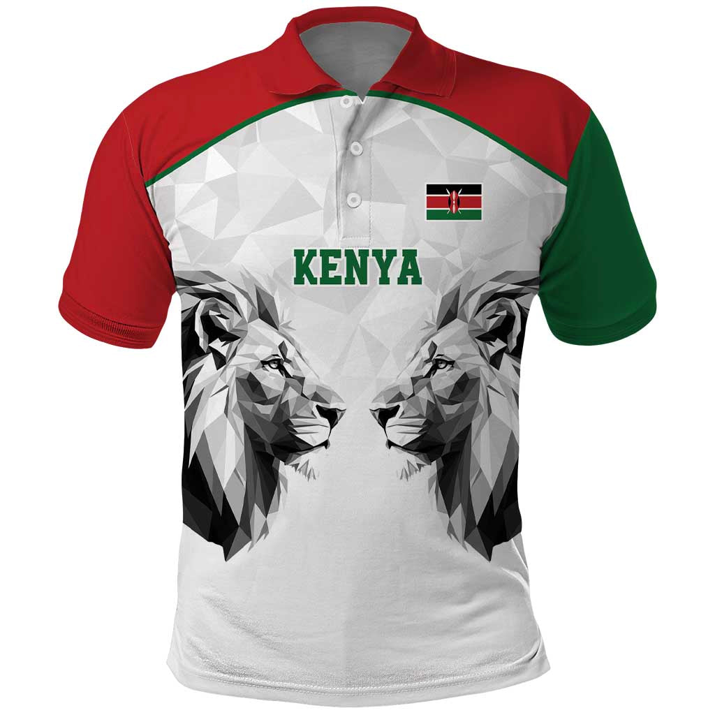 Kenya Rugby Custom Polo Shirt White Kenyan 22-23 Motif LT9