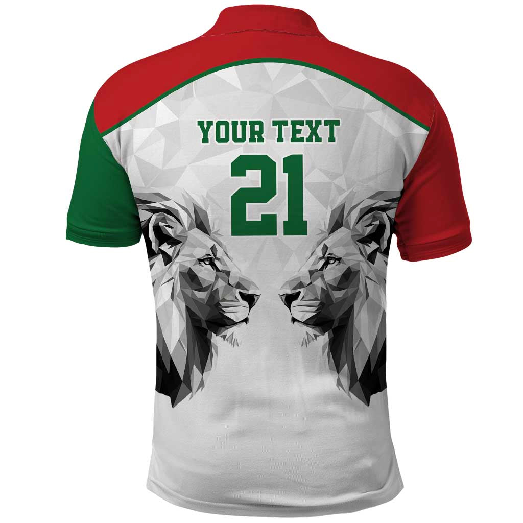 Kenya Rugby Custom Polo Shirt White Kenyan 22-23 Motif LT9