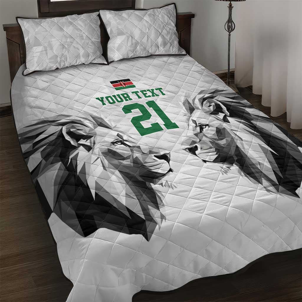 Custom Rugby Africa Kenya Quilt Bed Set White Kenyan 22-23 Motif LT9