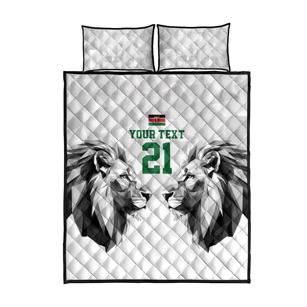 Custom Rugby Africa Kenya Quilt Bed Set White Kenyan 22-23 Motif LT9