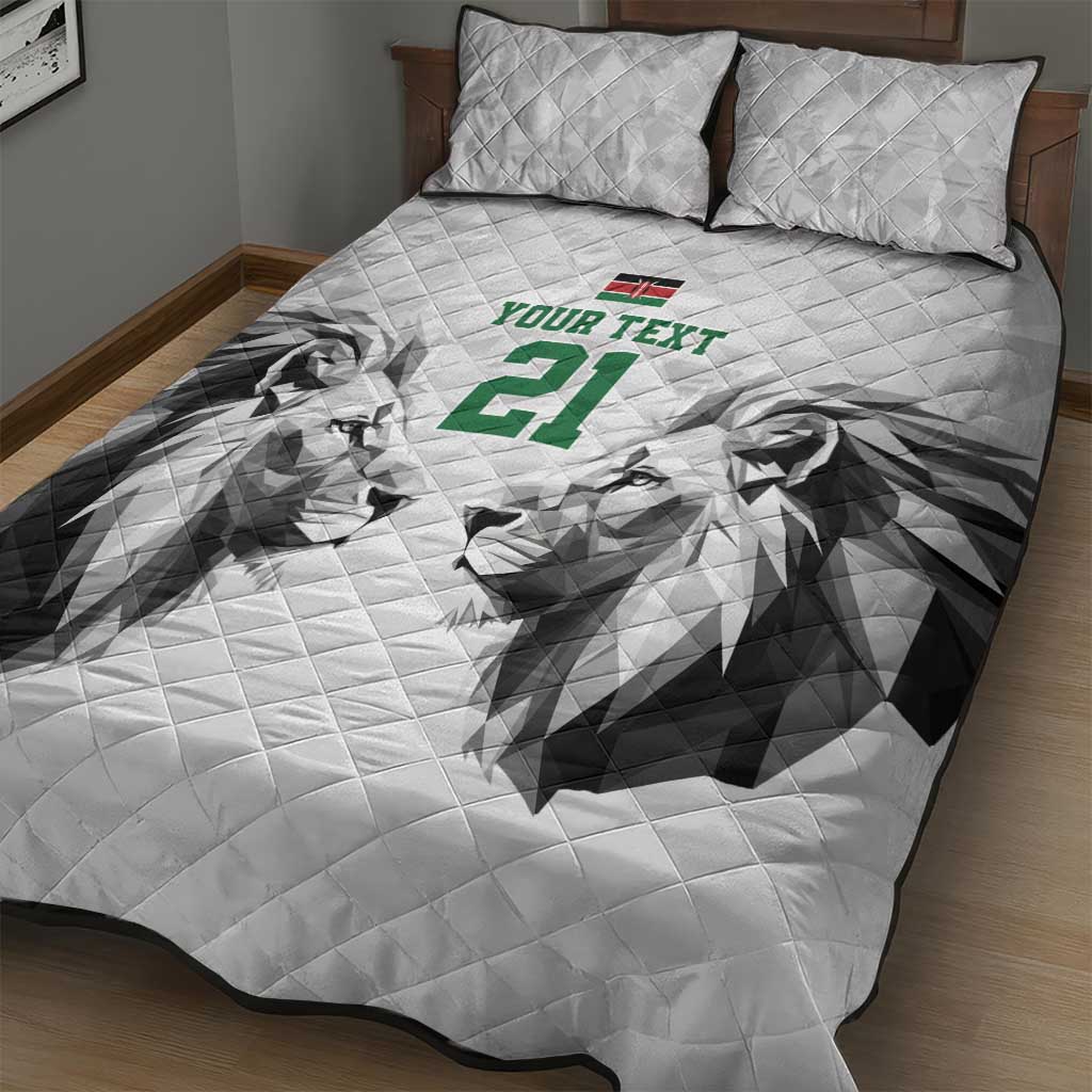 Custom Rugby Africa Kenya Quilt Bed Set White Kenyan 22-23 Motif LT9