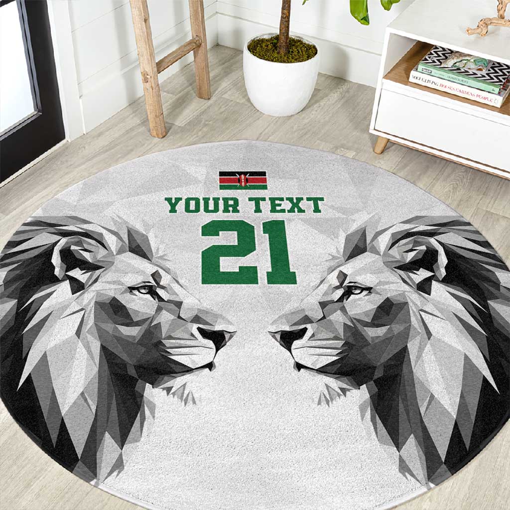 Custom Rugby Africa Kenya Round Carpet White Kenyan 22-23 Motif LT9
