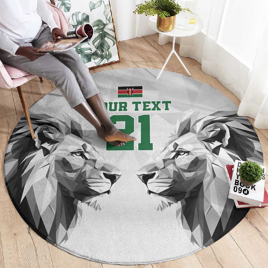 Custom Rugby Africa Kenya Round Carpet White Kenyan 22-23 Motif LT9