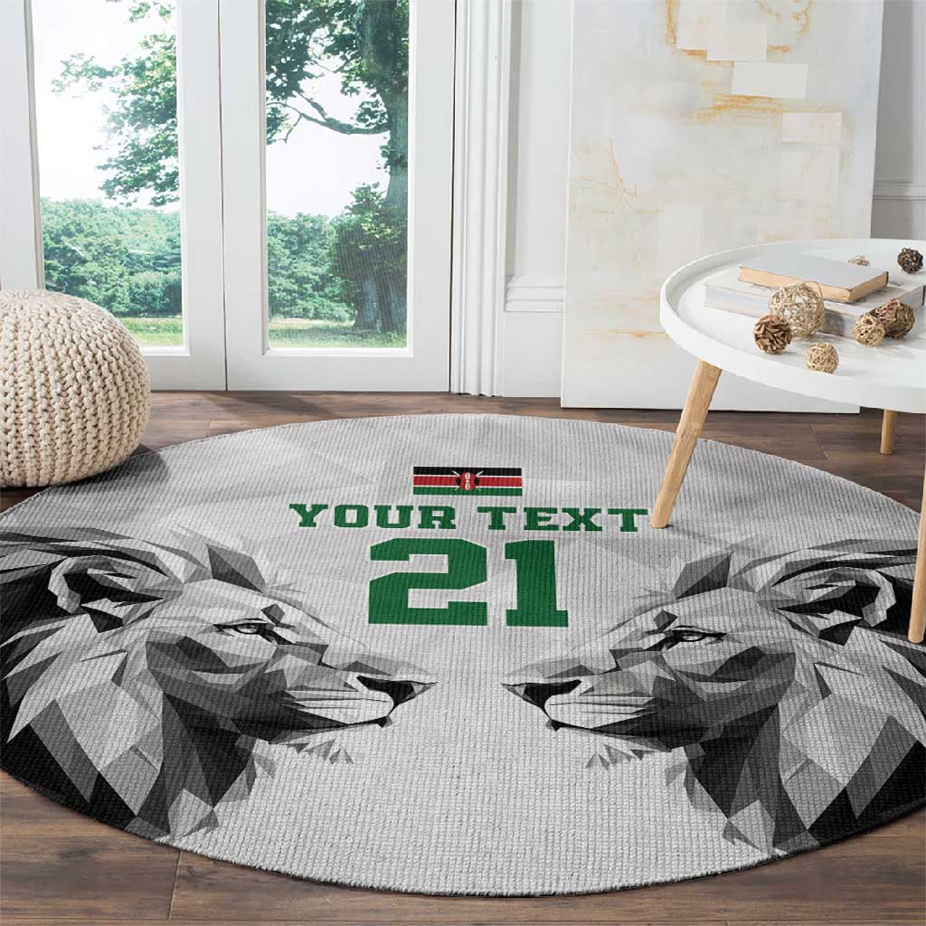 Custom Rugby Africa Kenya Round Carpet White Kenyan 22-23 Motif LT9