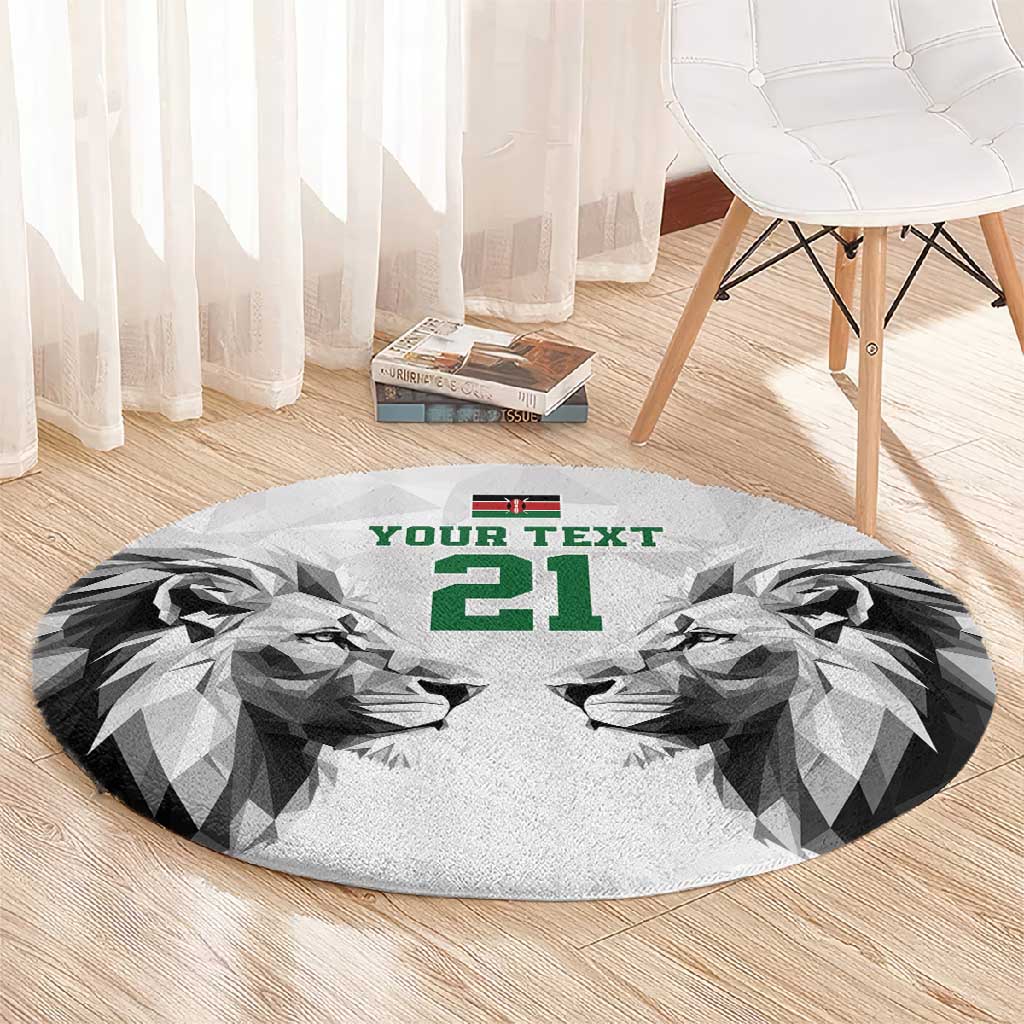 Custom Rugby Africa Kenya Round Carpet White Kenyan 22-23 Motif LT9