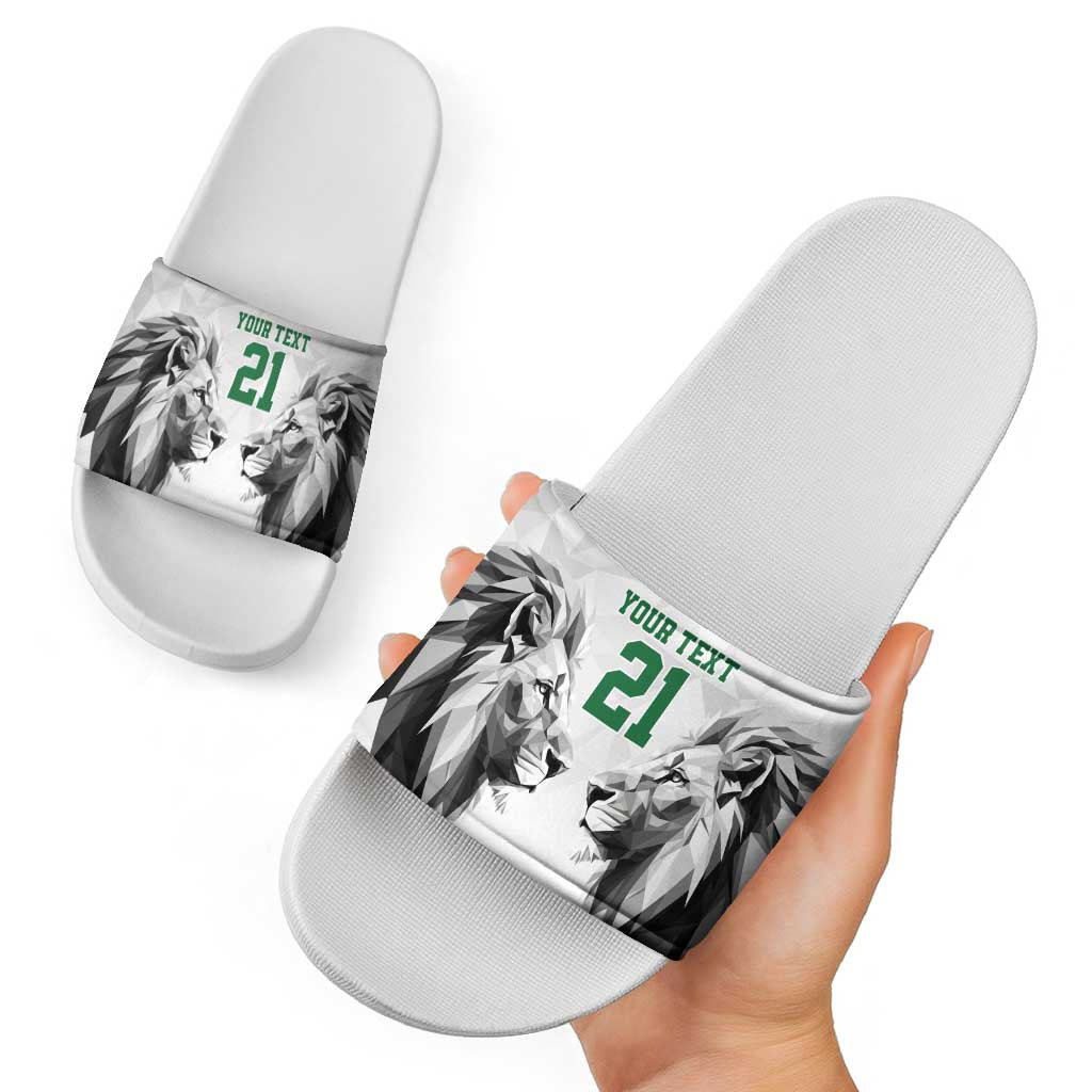 Kenya Rugby Custom Slide Sandals White Kenyan 22-23 Motif LT9